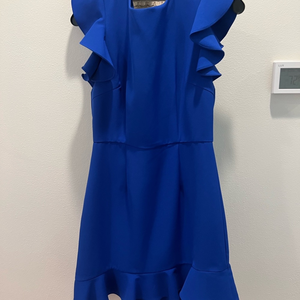 Royal blue ruffle dress medium